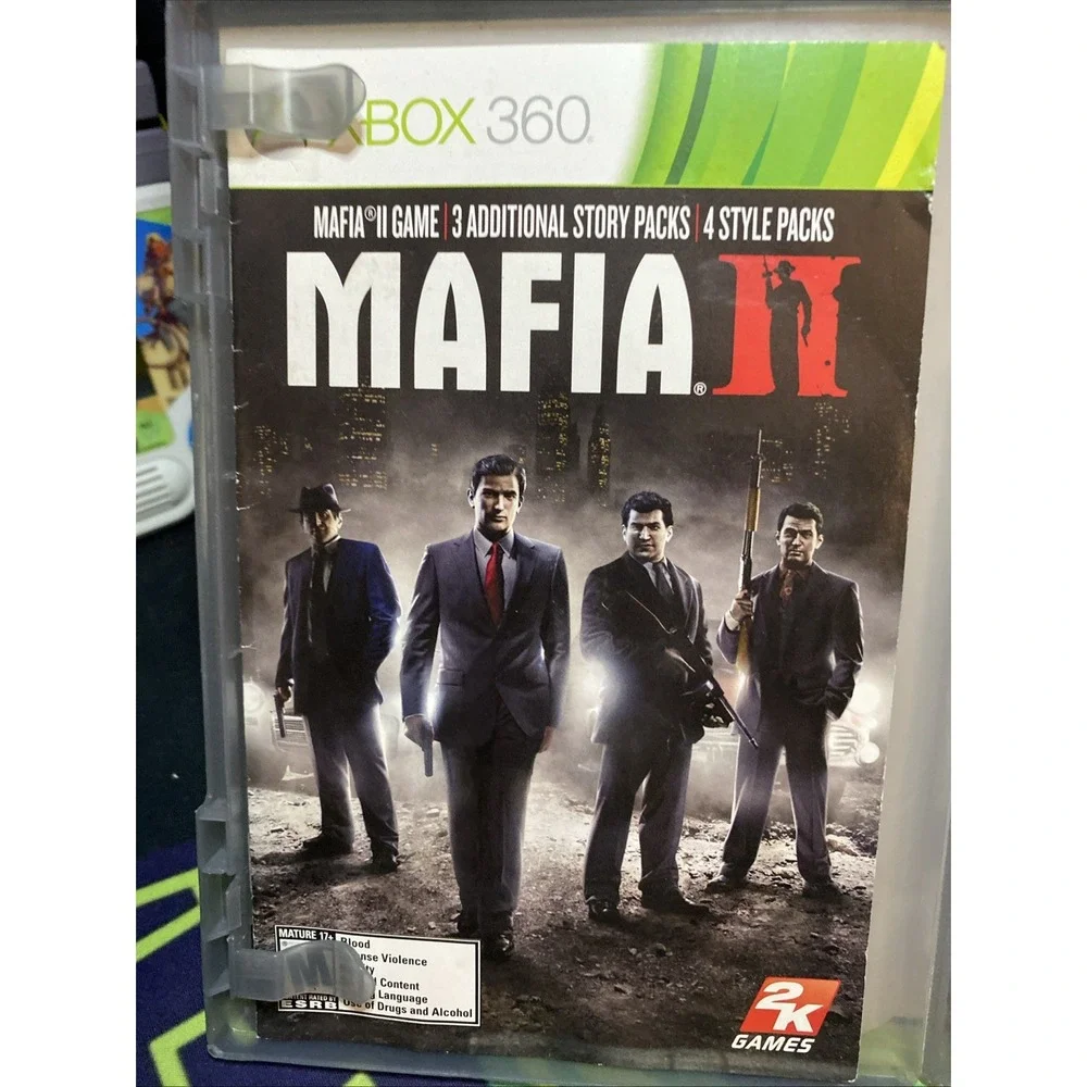 Mafia II (Xbox 360, 2011) Platinum Hits Complete w/ 2-Discs Game Manual